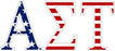 Alpha Sigma Tau American Flag Letter Sticker - 2.5