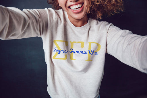 Sigma Gamma Rho Cozy Boyfriend Crew Neck Sweatshirt