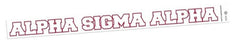 Alpha Sigma Alpha Back Of The Window Long Sticker