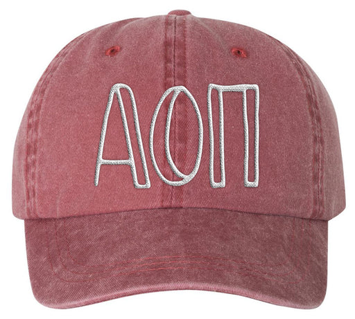 Alpha Omicron Pi Sorority Greek Carson Embroidered Hat