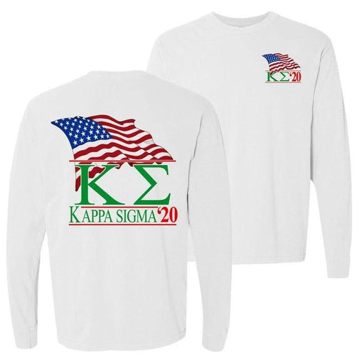 Kappa Sigma Patriot Flag Comfort Colors Long Tee
