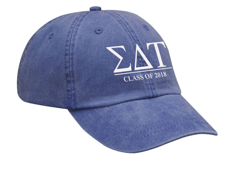 Sigma Delta Tau Embroidered Hat with Custom Text