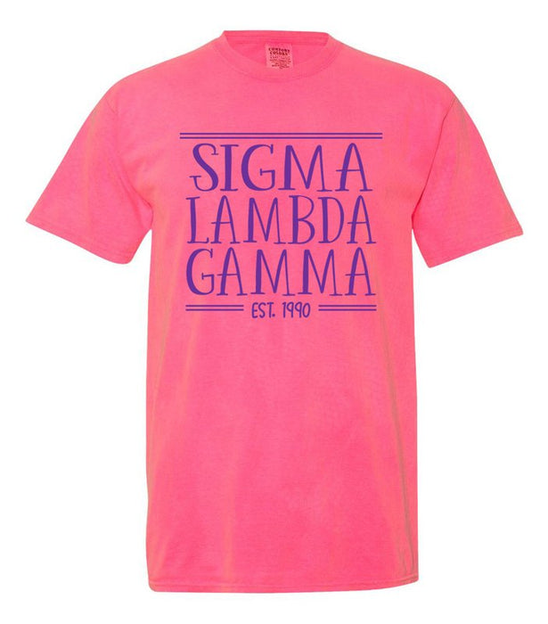 Sigma Lambda Gamma Custom Comfort Colors Crewneck T-Shirt
