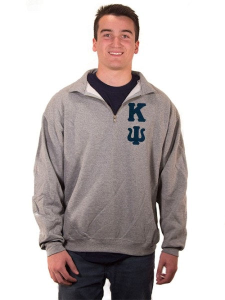 Phi Kappa Psi Quarter-Zip with Sewn-On Letters — GreekU