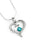 Zeta Tau Alpha Sterling Silver Heart Pendant with Colored Swarovski Crystal