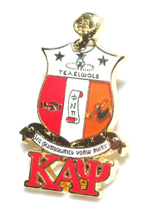 Kappa Alpha Psi Shield With Greek Letters Pin