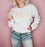 Alpha Xi Delta Crewneck Sweatshirt with Sewn-On Letters