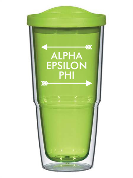 Alpha Epsilon Phi Arrow Top Bottom 24oz Tumbler with Lid
