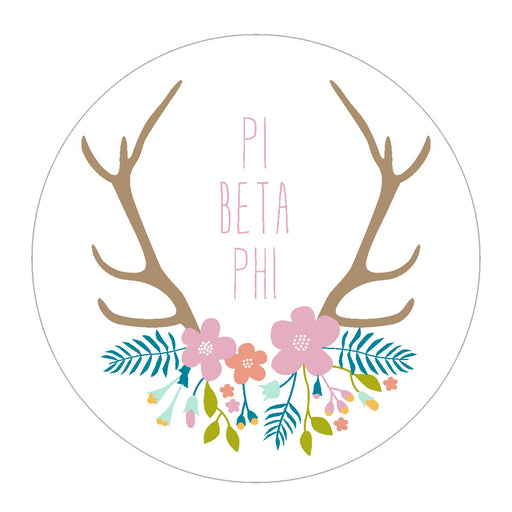 Pi Beta Phi Floral Antler Sticker