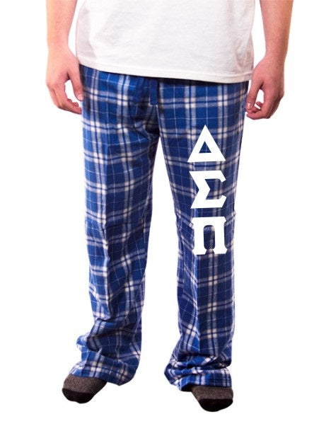 Delta Sigma Pi Pajama Pants with Sewn-On Letters