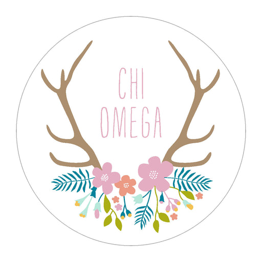 Alpha Omicron Pi Floral Antler Sticker