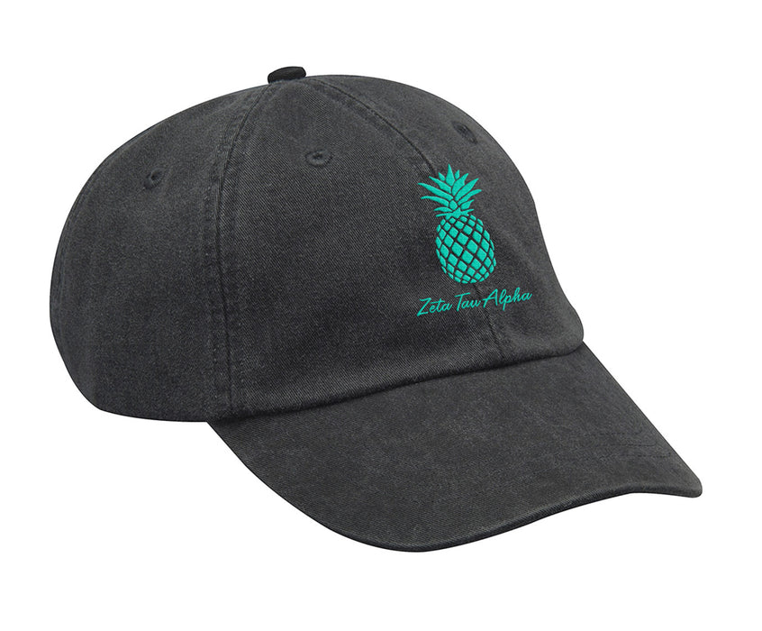 Zeta Tau Alpha Pineapple Embroidered Hat