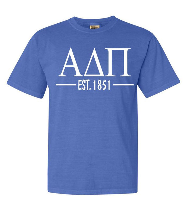 Alpha Delta Pi Comfort Colors Established Sorority T-Shirt