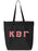 Kappa Beta Gamma Large Zippered Tote Bag with Sewn-On Letters