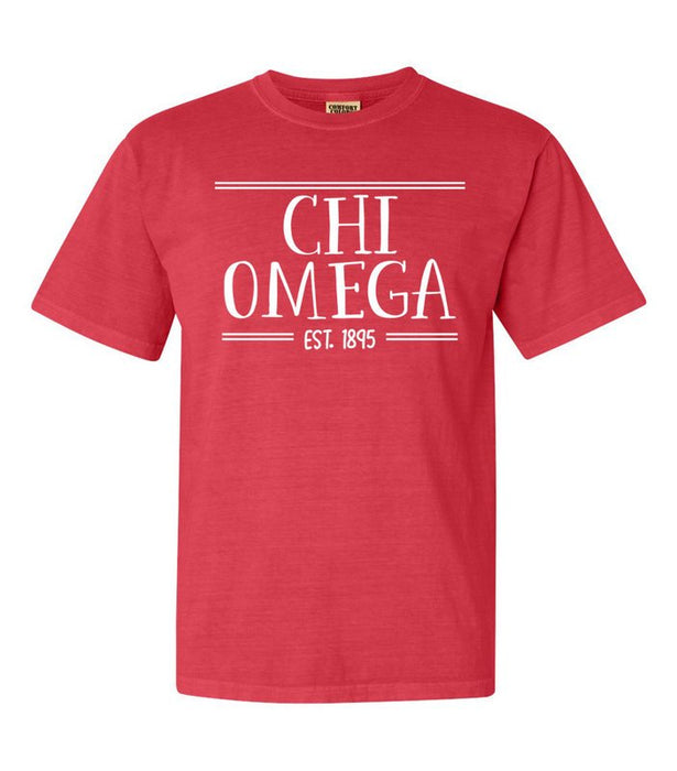 Chi Omega Custom Comfort Colors Crewneck T-Shirt