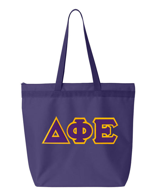 Delta Phi Epsilon Greek Lettered Game Day Tote