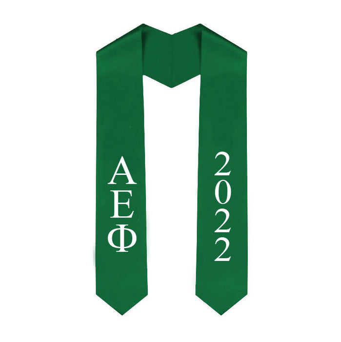 Alpha Epsilon Phi Vertical Grad Stole with Letters & Year
