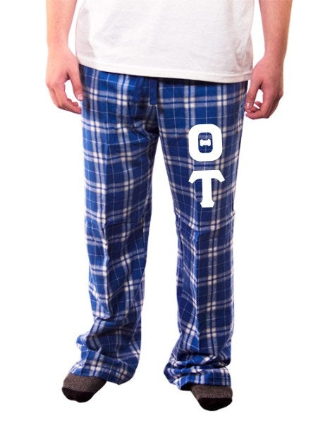 Theta Tau Pajama Pants with Sewn-On Letters