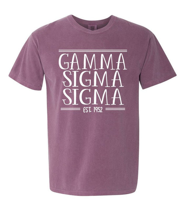 Gamma Sigma Sigma Custom Comfort Colors Crewneck T-Shirt