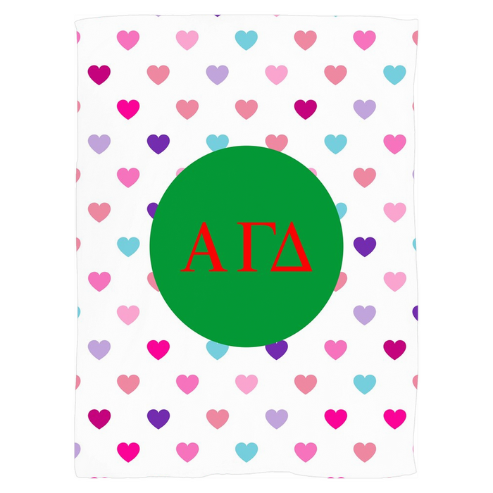 Alpha Gamma Delta Hearts Fleece Blankets Alpha Gamma Delta Hearts Fleece Blankets