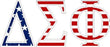 Delta Sigma Phi American Flag Letter Sticker - 2.5