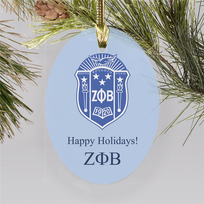 Zeta Phi Beta Color Crest Ornament