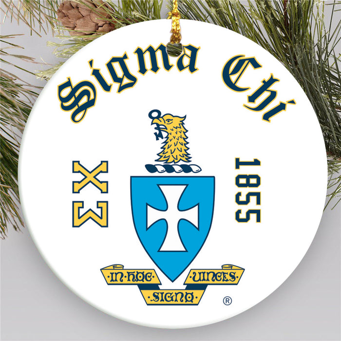 Sigma Chi.jpg Round Crest Ornament