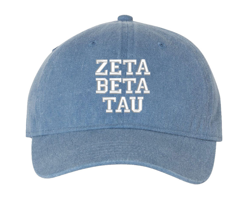 Zeta Beta Tau Comfort Colors Varsity Hat