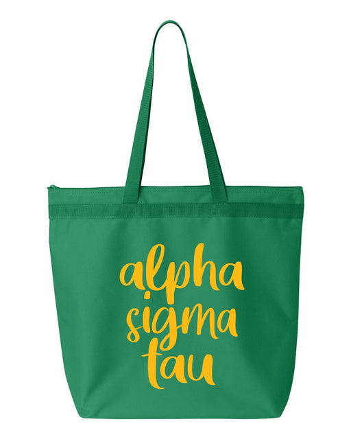 Alpha Sigma Tau Cursive Tote Bag