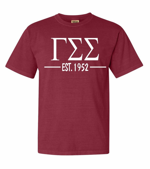 Gamma Sigma Sigma Comfort Colors Established Sorority T-Shirt