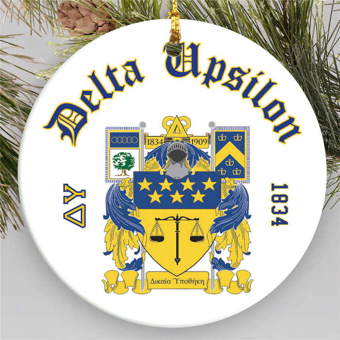 Delta Upsilon.jpg Round Crest Ornament