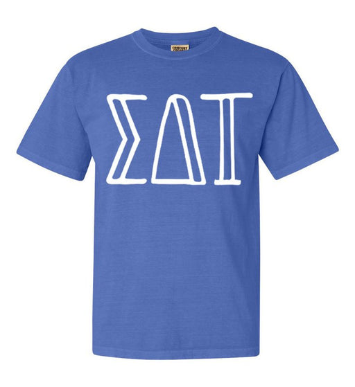 Sigma Delta Tau Comfort Colors Greek Letter Sorority T-Shirt