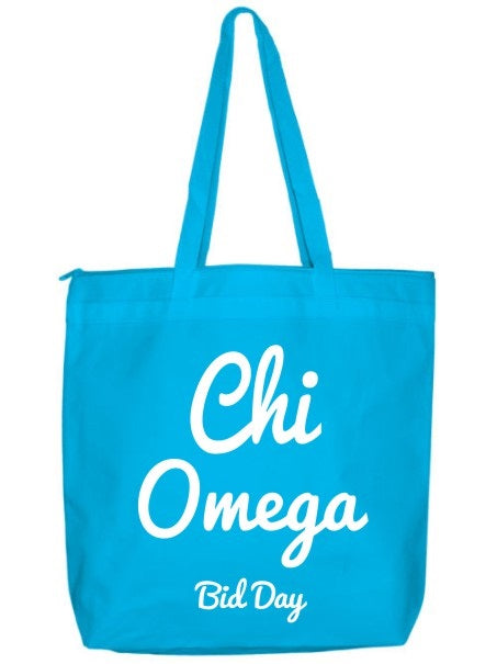 Chi Omega Zippered Poly Tote