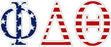 Phi Delta Theta American Flag Letter Sticker - 2.5