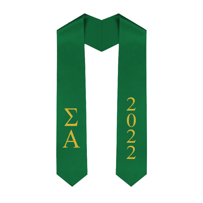 Sigma Alpha Vertical Grad Stole with Letters & Year