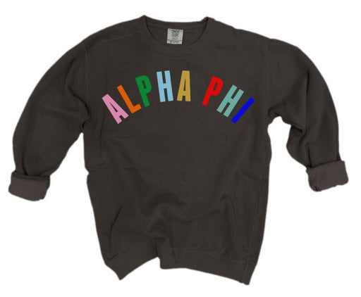 Alpha Phi Comfort Colors Over the Rainbow Sorority Sweatshirt