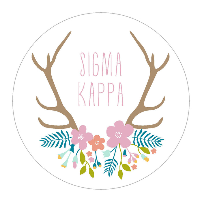 Sigma Kappa Floral Antler Sticker