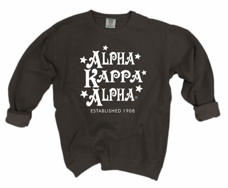 Alpha Kappa Alpha Comfort Colors Custom Stars Sorority Sweatshirt