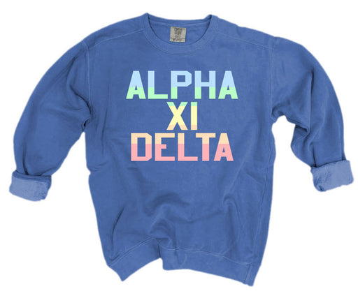 Alpha Xi Delta Comfort Colors Pastel Sorority Sweatshirt