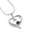 Alpha Xi Delta Sterling Silver Heart Pendant with Colored Swarovski Crystal