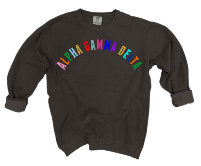 Alpha Gamma Delta Comfort Colors Over the Rainbow Sorority Sweatshirt