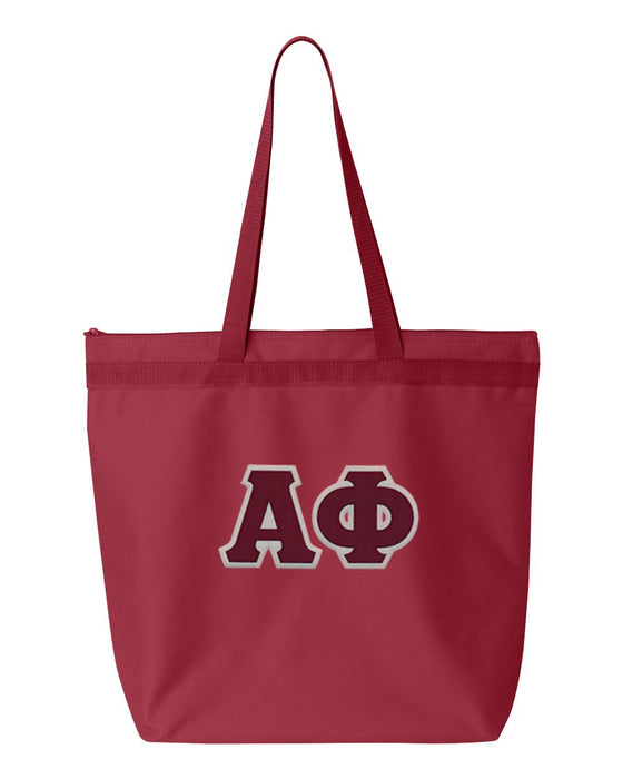 Alpha Phi Greek Lettered Game Day Tote