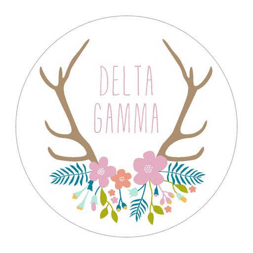 Delta Gamma Floral Antler Sticker