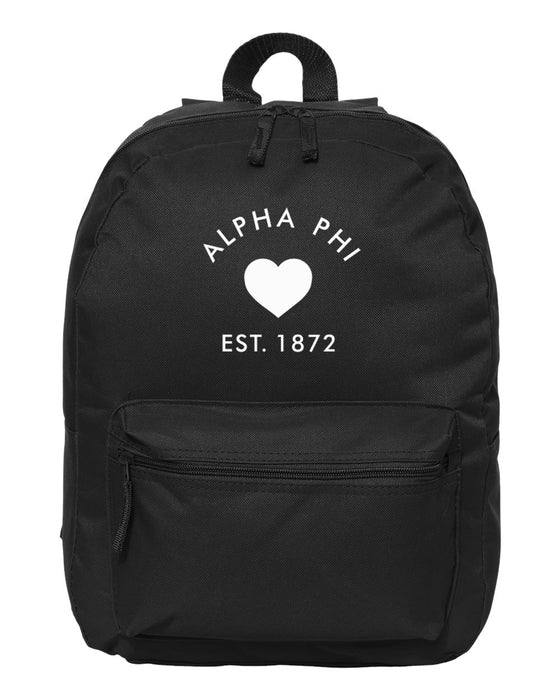 Alpha Phi Mascot Embroidered Backpack