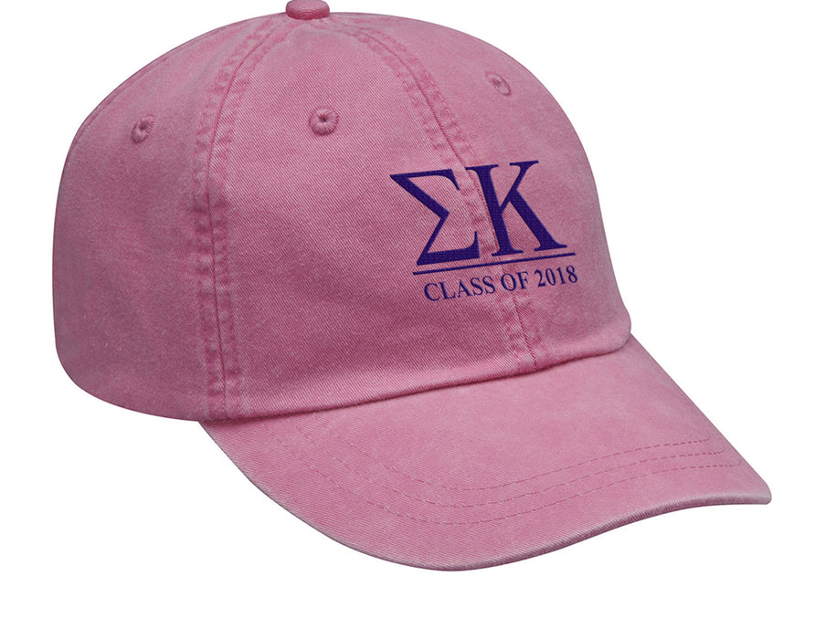 Sigma Kappa Embroidered Hat with Custom Text