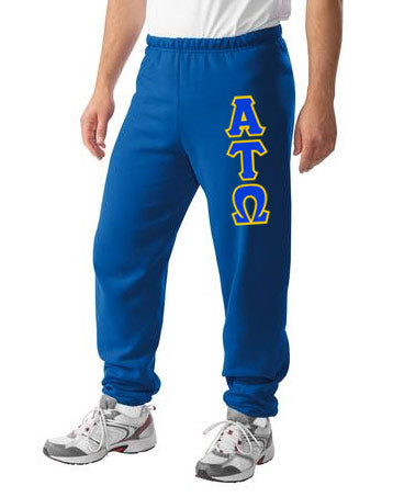 Alpha Tau Omega Sweatpants with Sewn-On Letters