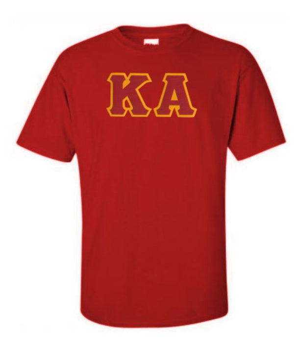 Kappa Alpha Short Sleeve Crew Shirt with Sewn-On Letters