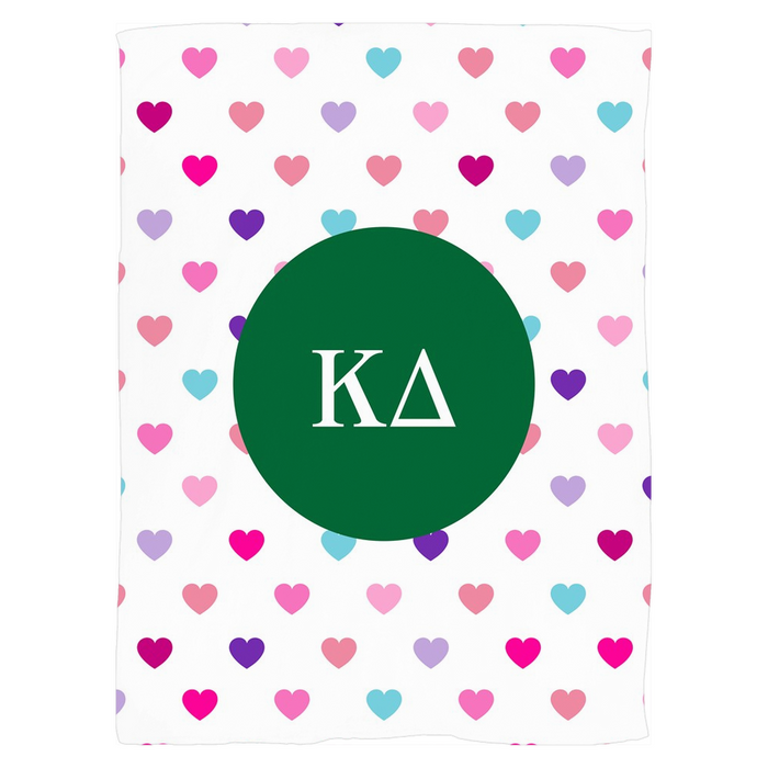 Kappa Delta Hearts Fleece Blankets Kappa Delta Hearts Fleece Blankets