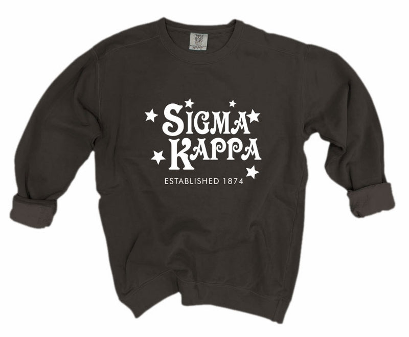 Sigma Kappa Comfort Colors Custom Stars Sorority Sweatshirt