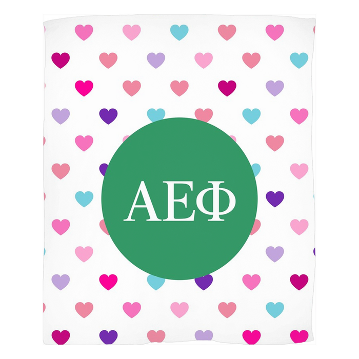 Alpha Epsilon Phi Hearts Fleece Blankets Alpha Epsilon Phi Hearts Fleece Blankets